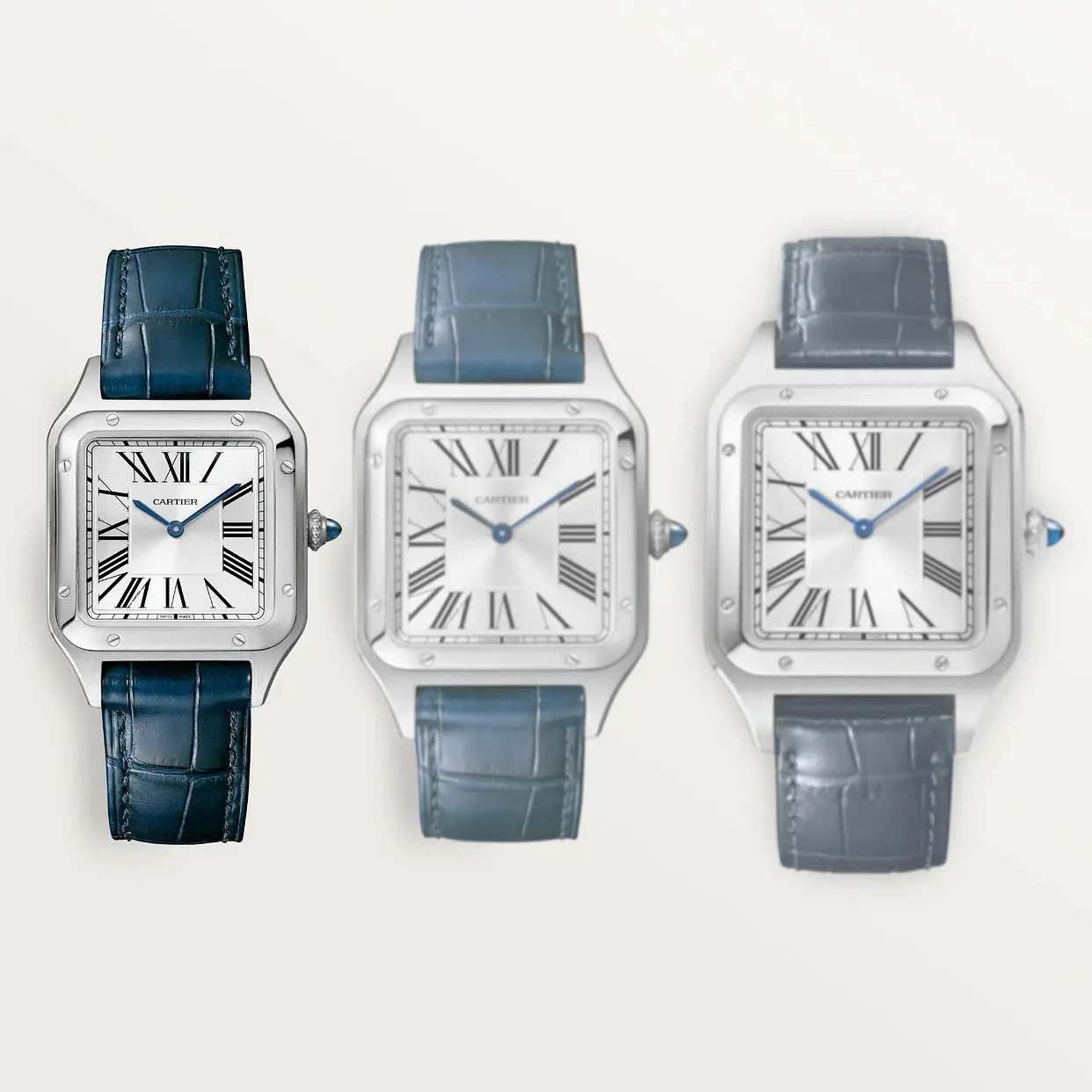 CARTIER SANTOS-DUMONT Small Model Blue Strap WSSA0023 - United Luxury