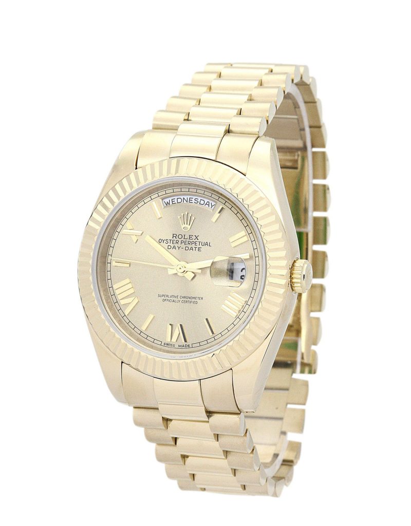 Replica Rolex Day-Date II 41mm Gold Dial 218238 - United Luxury