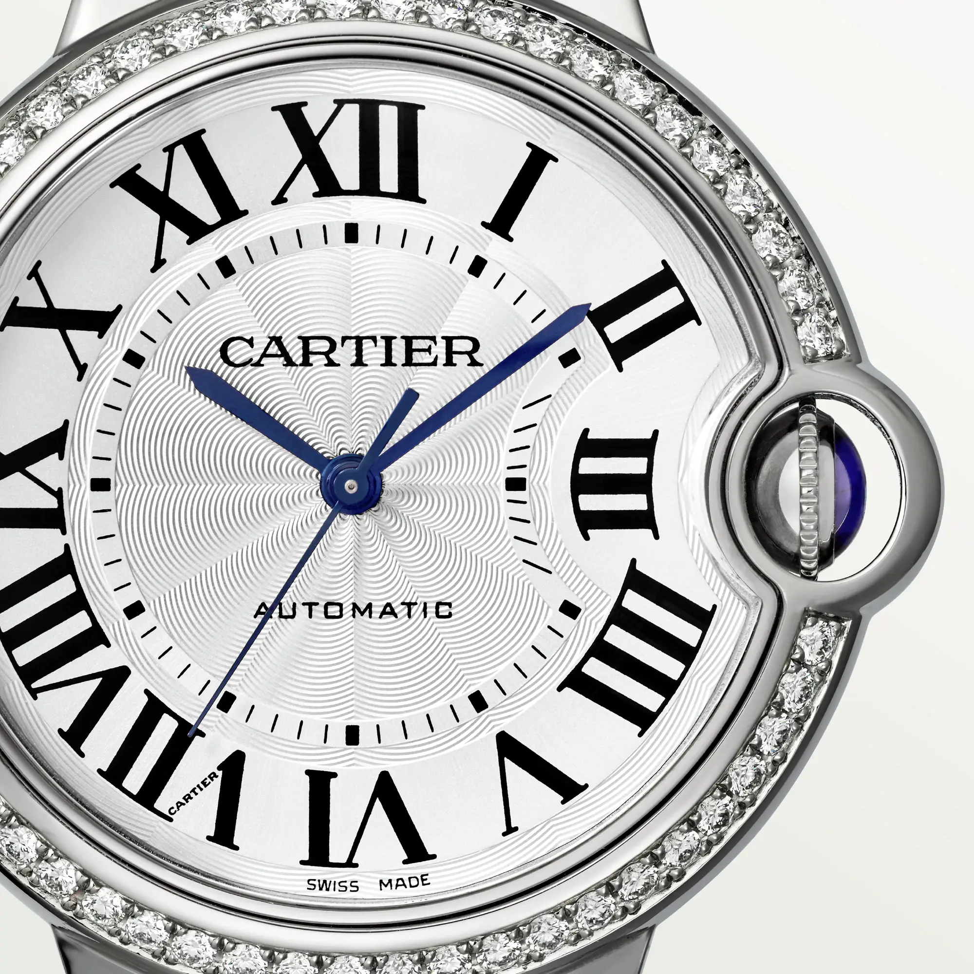 Cartier Ballon Bleu Bleu Silver Diamond 36mm W4BB0024 - United Luxury