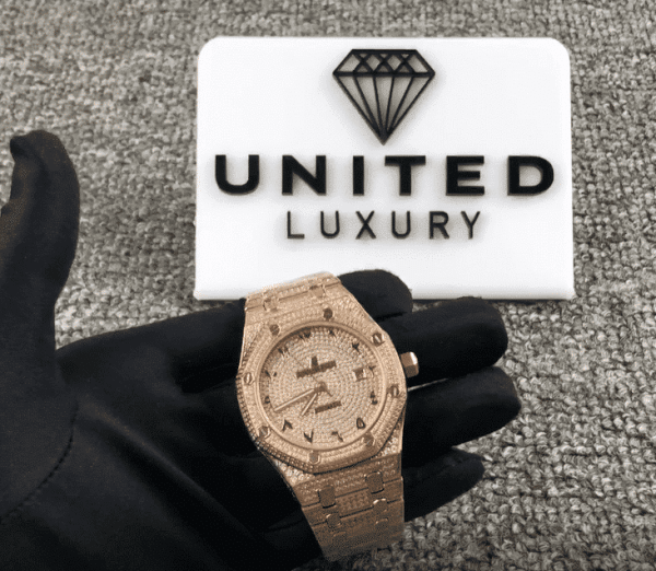 Audemars Piguet Royal Oak Iced Out Rose Gold Replica - United Luxury