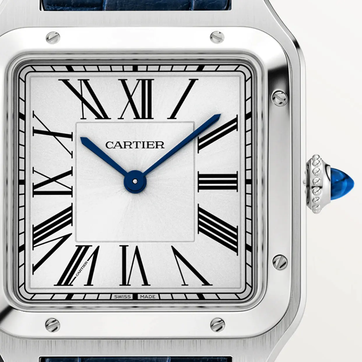 CARTIER SANTOS-DUMONT Large Model Blue Strap WSSA0022 - United Luxury