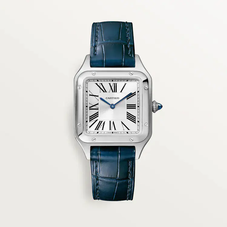 CARTIER SANTOS-DUMONT Small Model Blue Strap WSSA0023 - United Luxury