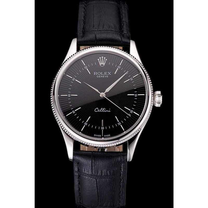 Superclone Rolex Cellini 38mm Black Dial REP016809 - United Luxury