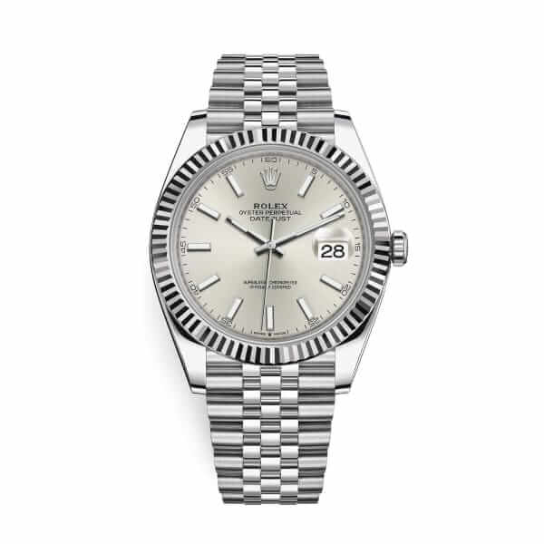 Datejust 41 126334 Silver Index Dial Steel And White Gold Jubilee Replica - United Luxury