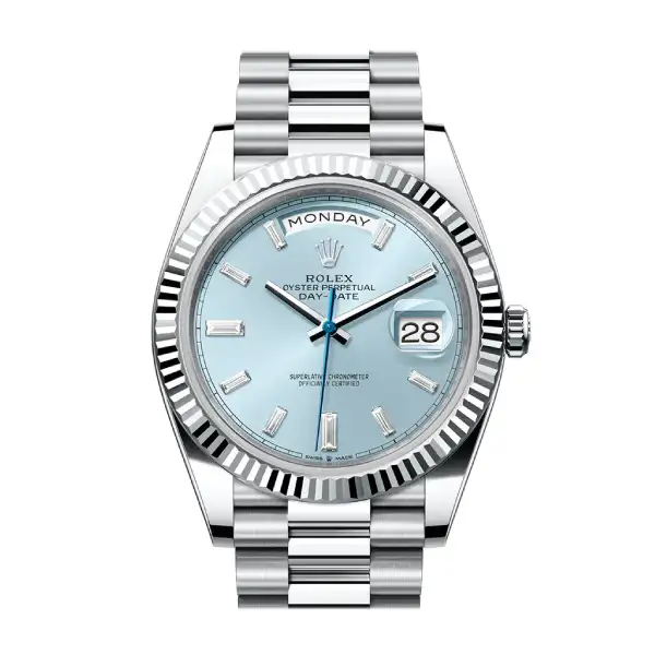 Rolex Day-Date 40 Ice-Blue Diamond Dial Replica - United Luxury