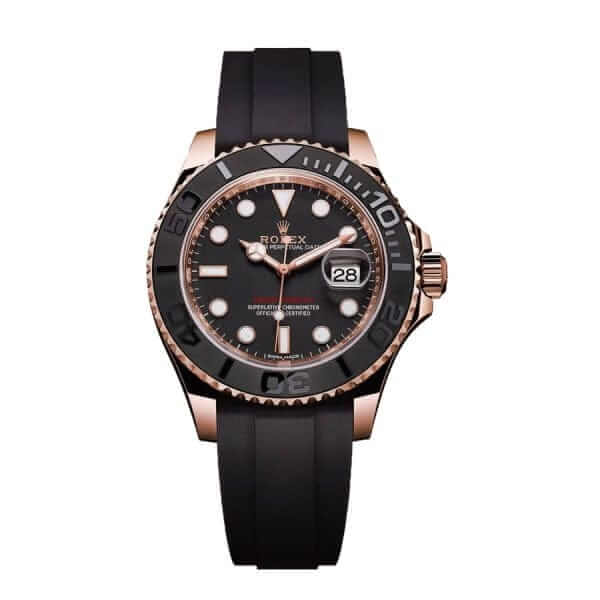 Rolex Yacht-Master 40 116655 SATS Rose Gold Automatic Rubber Black Dial Replica - United Luxury