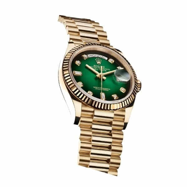 Rolex Day-Date 118238 Yellow Gold Green Dial Replica - United Luxury