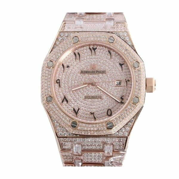 Audemars Piguet Royal Oak Iced Out Rose Gold Replica - United Luxury