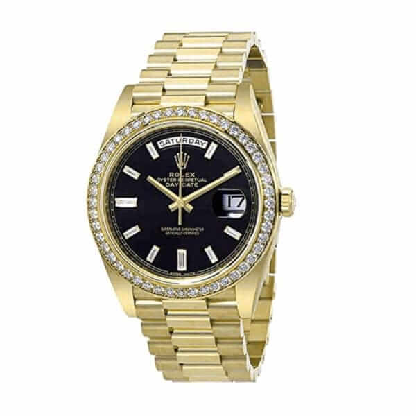 Rolex Day-Date 228398TBR Yellow Gold & Diamonds Black Dial Replica - United Luxury