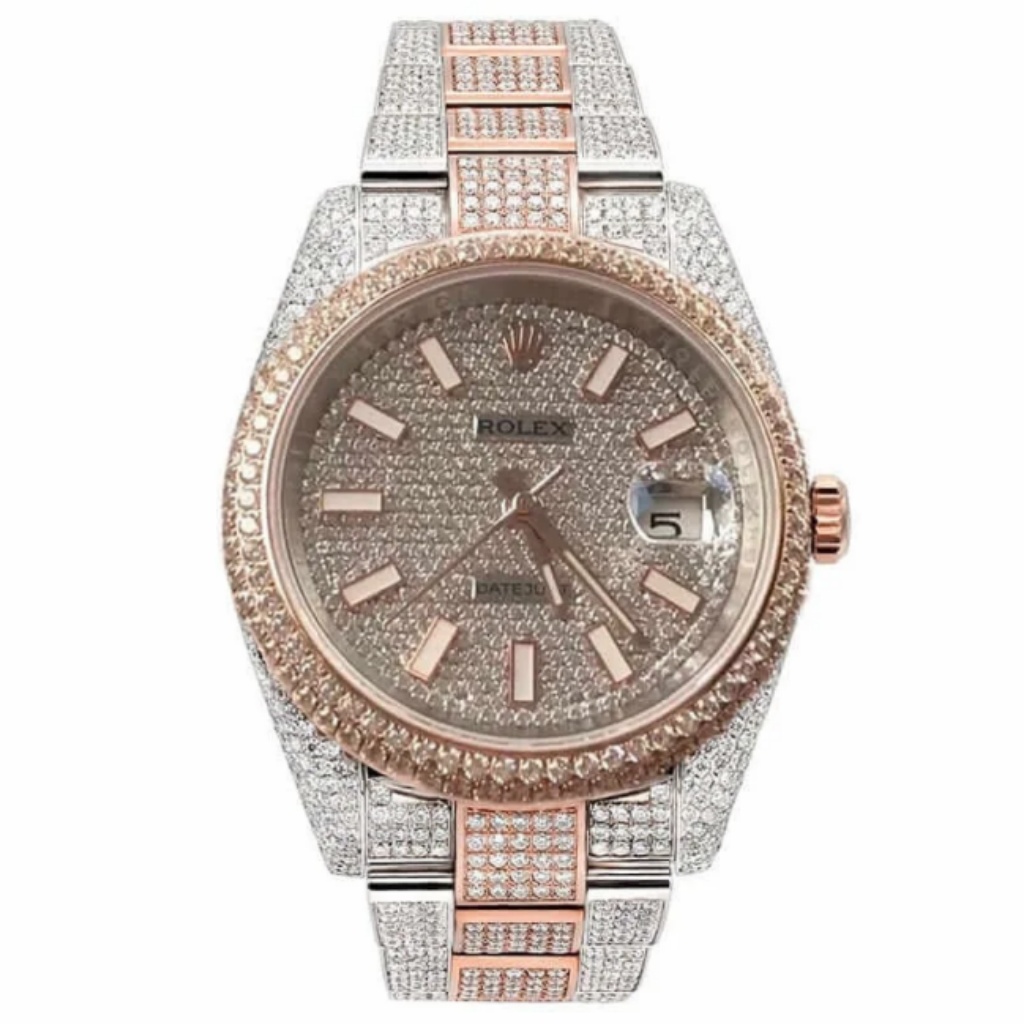 Rolex Datejust Two Tone Jubilee Fully Iced Out 126303 Replica - United Luxury