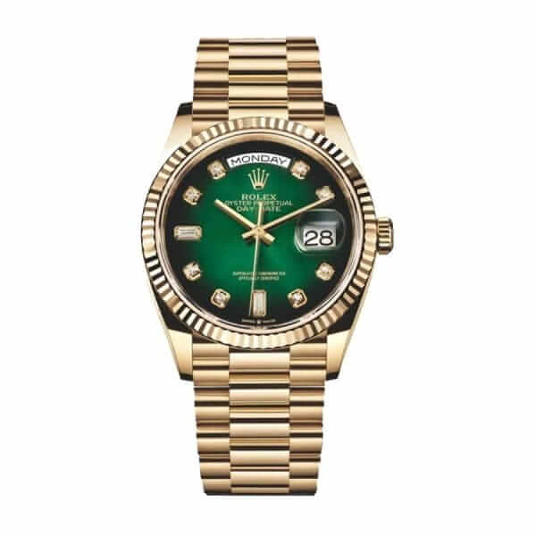 Rolex Day-Date 118238 Yellow Gold Green Dial Replica - United Luxury