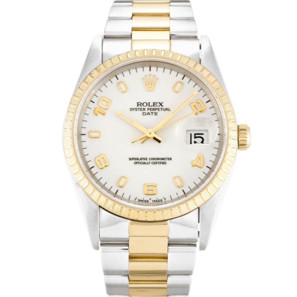 Replica Rolex Oyster Perpetual Date 34mm White Dial 15223 - United Luxury