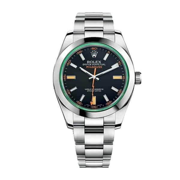 Rolex Milgauss Black Dial Green Crystal M116400GV-0001 Oyster Replica - United Luxury