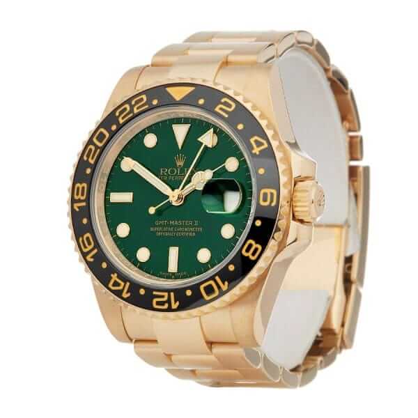 Rolex GMT-Master II 11678LN Yellow Gold Green Dial oyster Replica - United Luxury