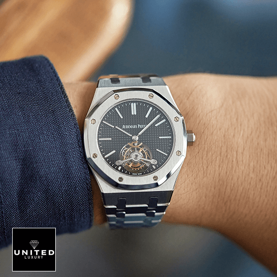 Audemars Piguet 26512ST.OO_.1220ST.01 Tourbillion Replica on the man wrist