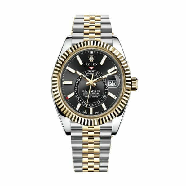 Rolex Sky-Dweller 326933 Steel Gold Black Dial Replica - United Luxury