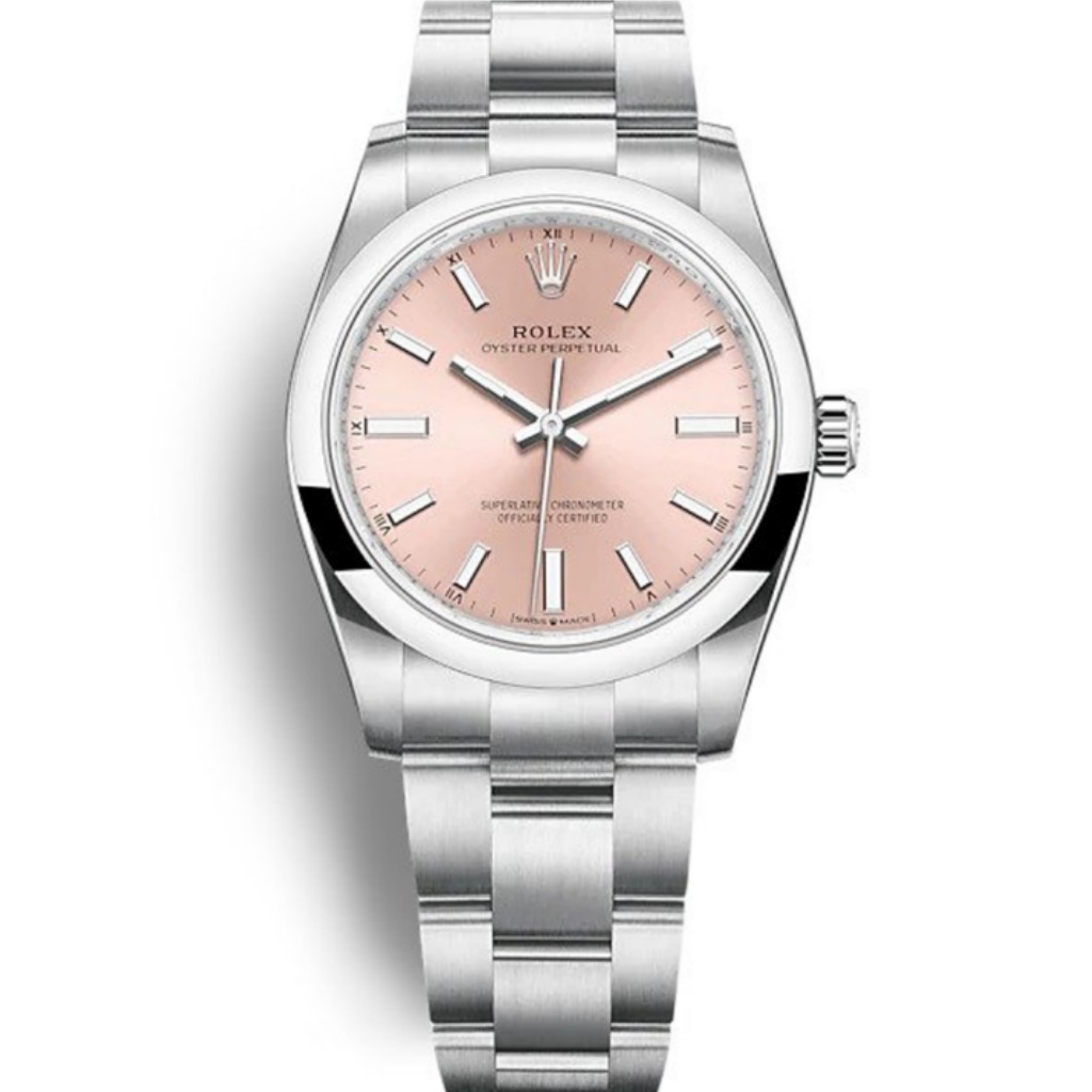 Replica Rolex Oyster Perpetual Lady 34mm Pink Dial 124200 - United Luxury