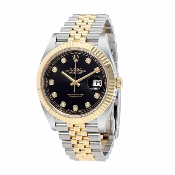 Rolex Datejust 12633BKDJ Steel Gold Automatic Black And Diamond Dial Jubilee Replica - United Luxury