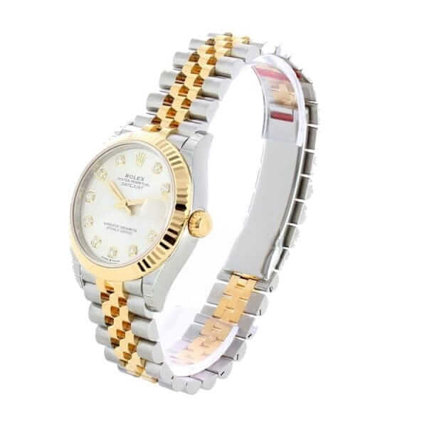 Rolex Datejust 278273 Steel And Yellow Gold Silver With Diamond Dial Replica - United Luxury