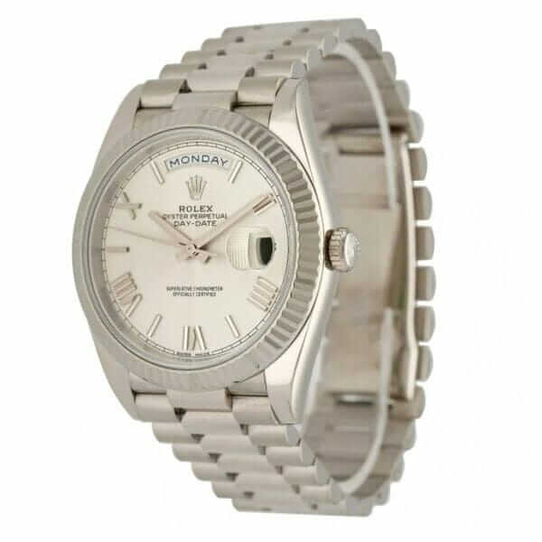 Rolex Day-Date 40 228239 EW Stainless Steel White Gold Dial Oyster Replica - United Luxury