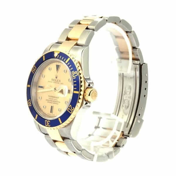Rolex Submariner Serti Two Tone Stainless Steel Gold Diamond 16613 Replica - United Luxury