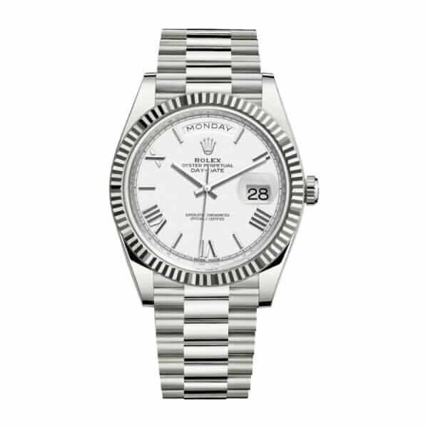 Rolex Day-Date 40 228239 EW Stainless Steel White Gold Dial Oyster Replica - United Luxury