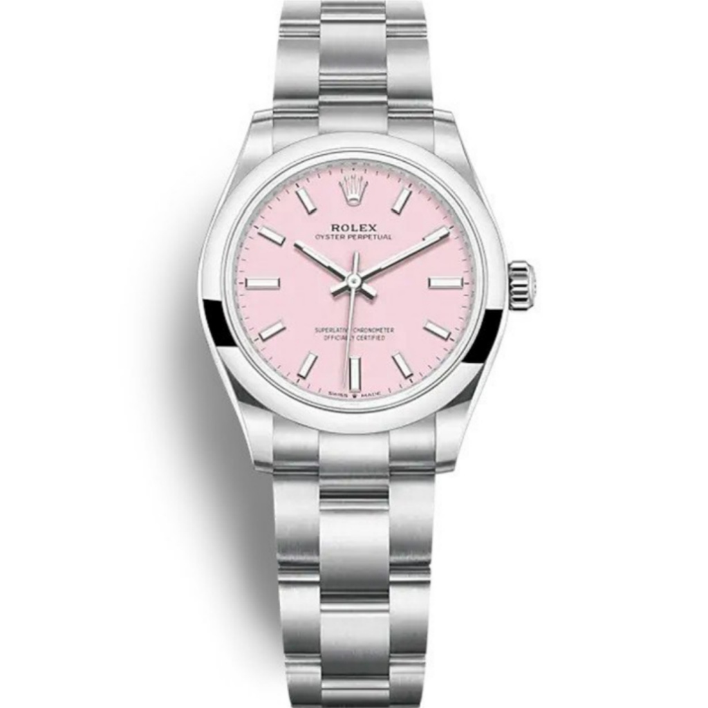 Replica Rolex Oyster Perpetual Lady 34mm Candy Pink Dial 124200 - United Luxury