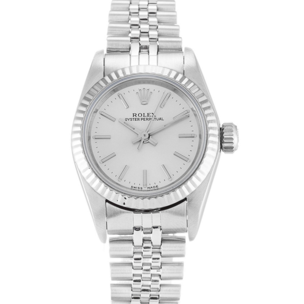 Replica Rolex Oyster Perpetual Lady 24mm Silver Dial 67194 - United Luxury