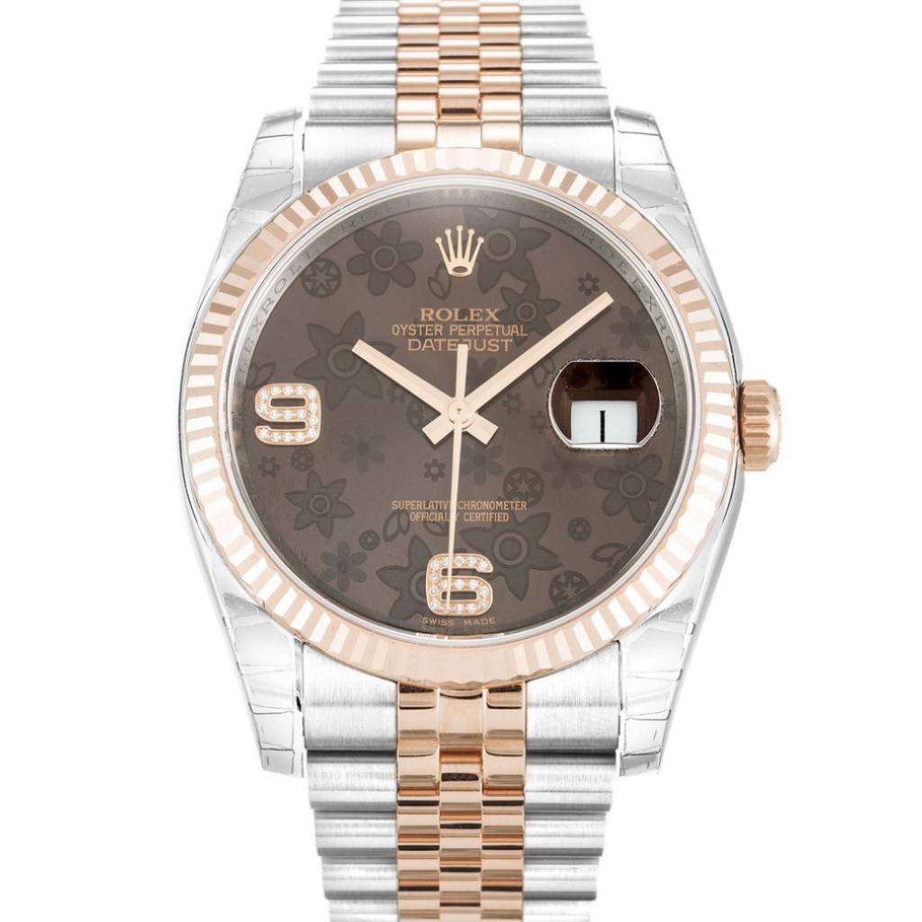 Replica Rolex Datejust 36mm Chocolate Floral Dial 116231 - United Luxury
