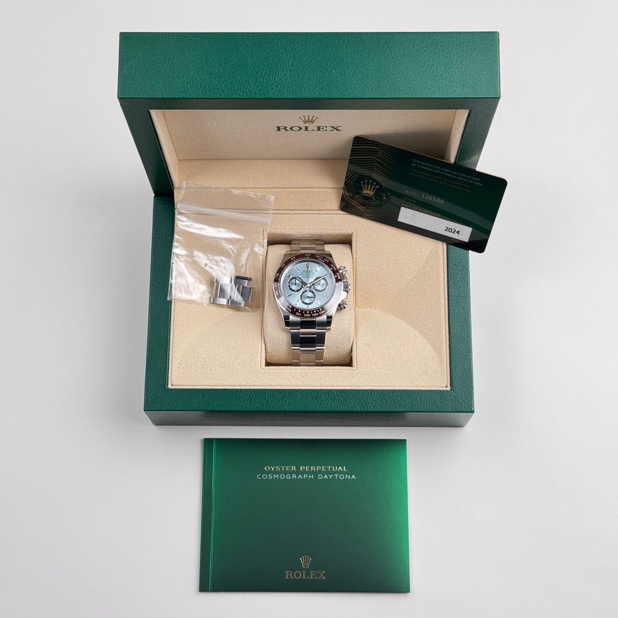 Daytona 126506 Platinum Ice Blue Baguette Dial (2024) - United Luxury