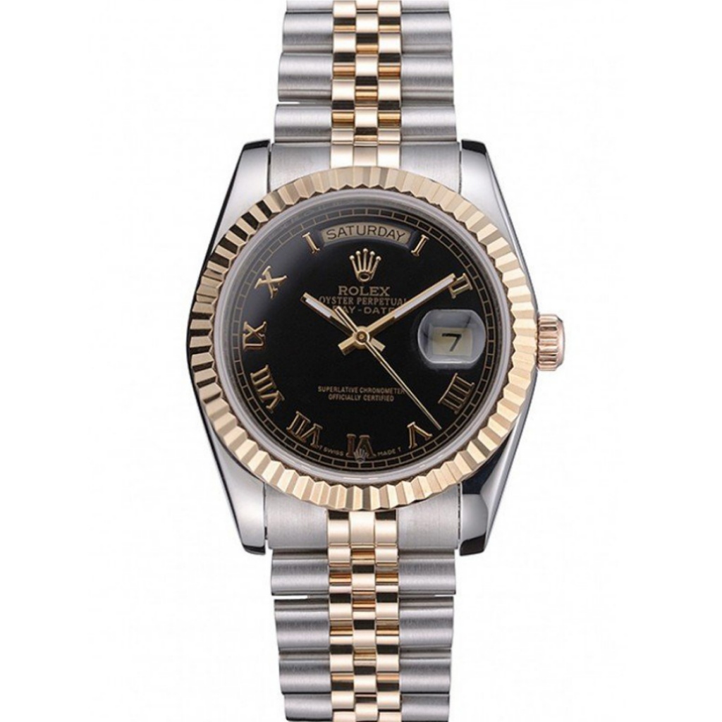 Superclone Rolex Day-Date 36mm Black Dial SRL78 - United Luxury