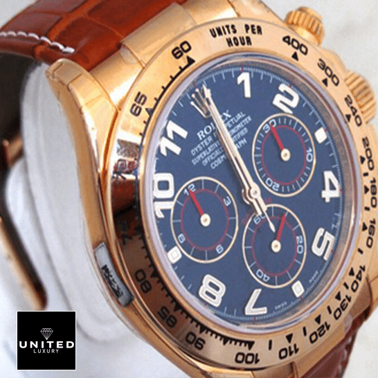 Rolex Daytona Yellow Gold Case 116518 Brown Leather Bracelet Replica