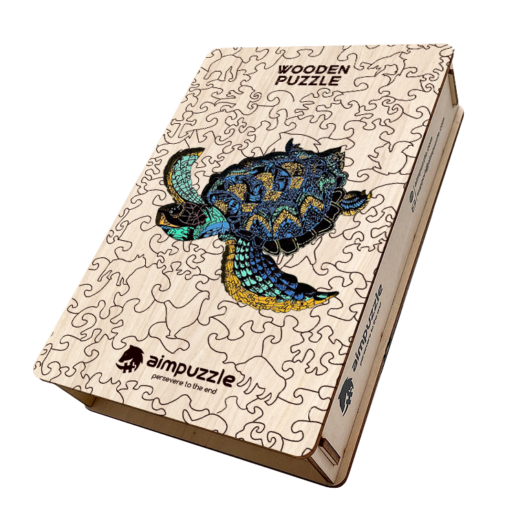 Holzpuzzle „Mandala Meeresschildkröte“