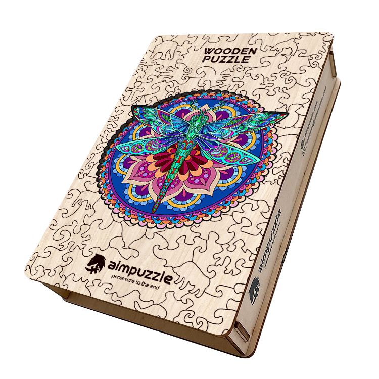 Holzpuzzle „Mandala Grüne Libelle“