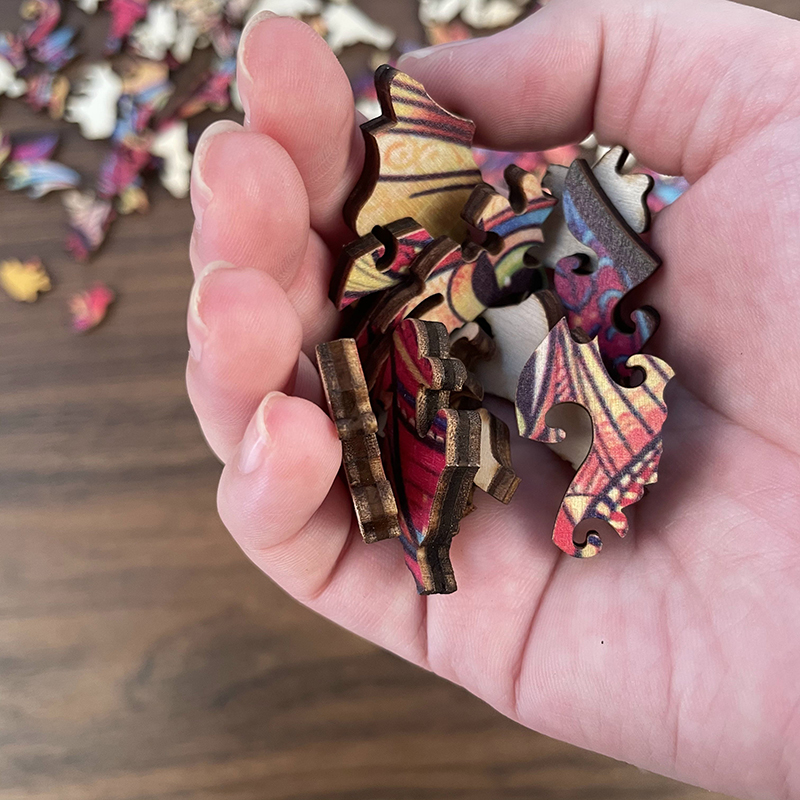 Holzpuzzle „Blauer Uhu“