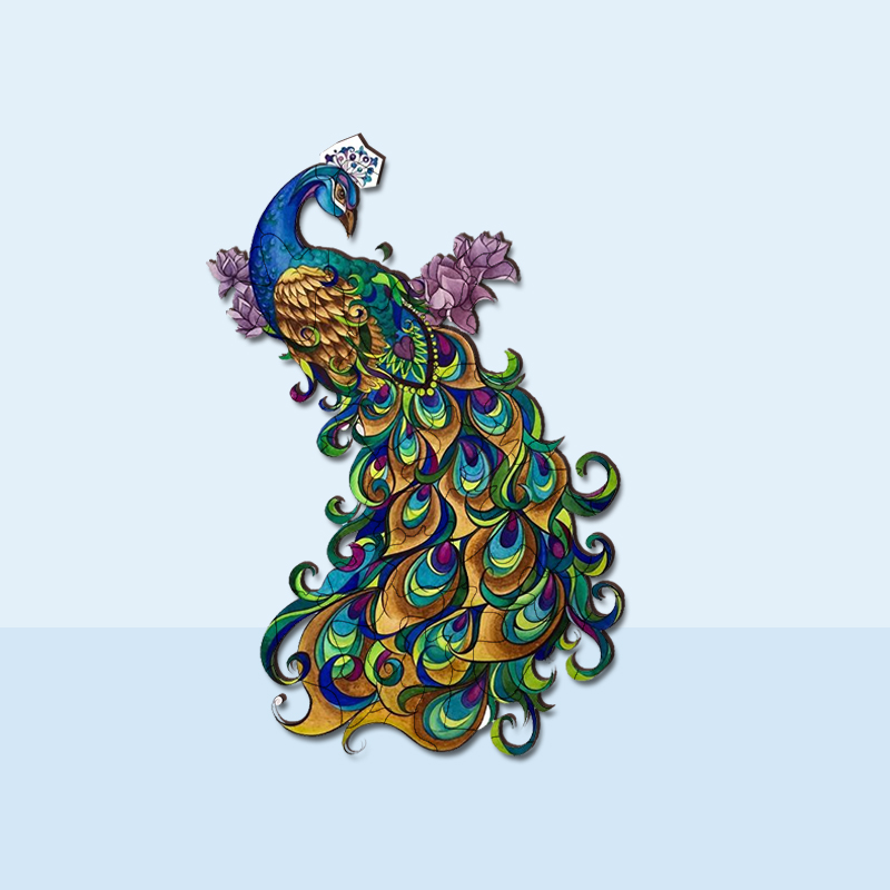 Holzpuzzle „Schöner Pfau“