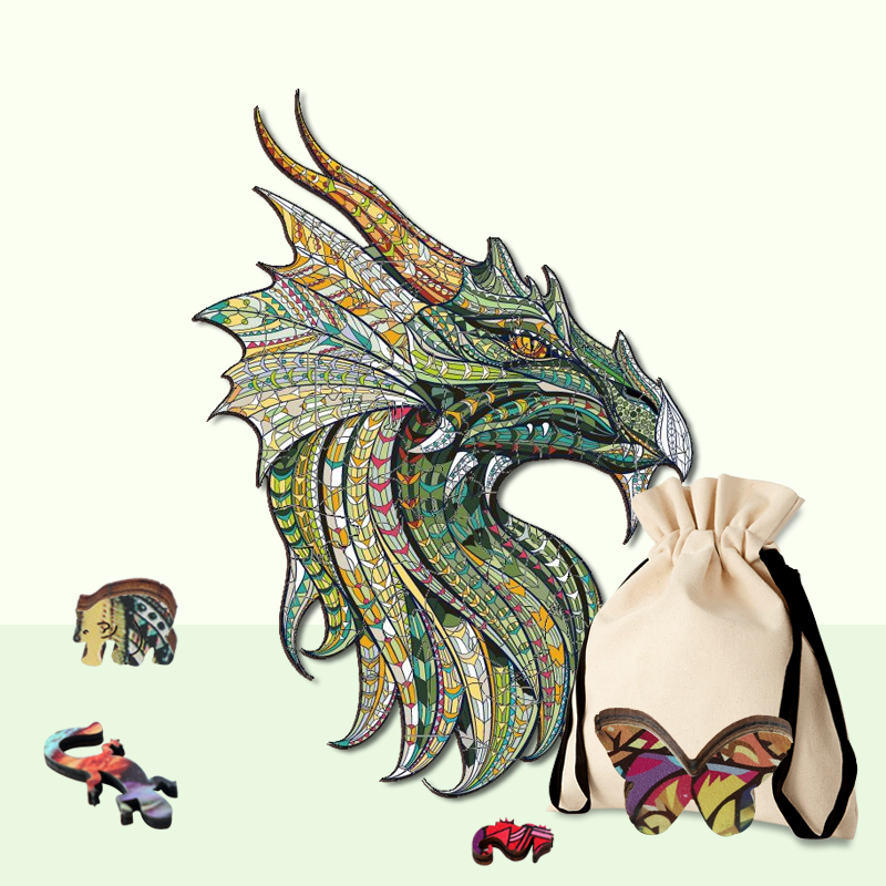 Holzpuzzle „Grüner Drache“