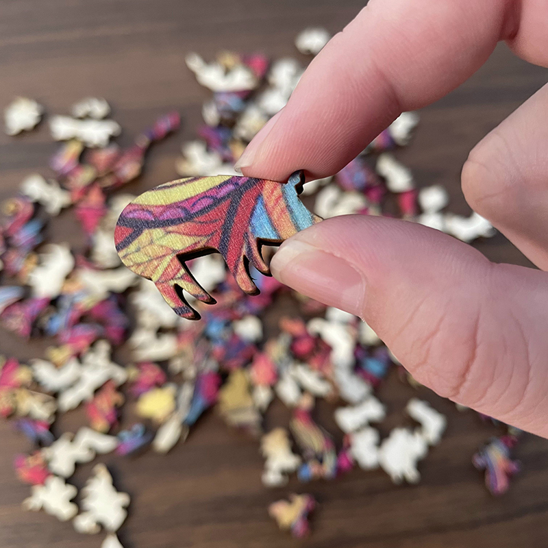 Holzpuzzle „Gelber Löwe“