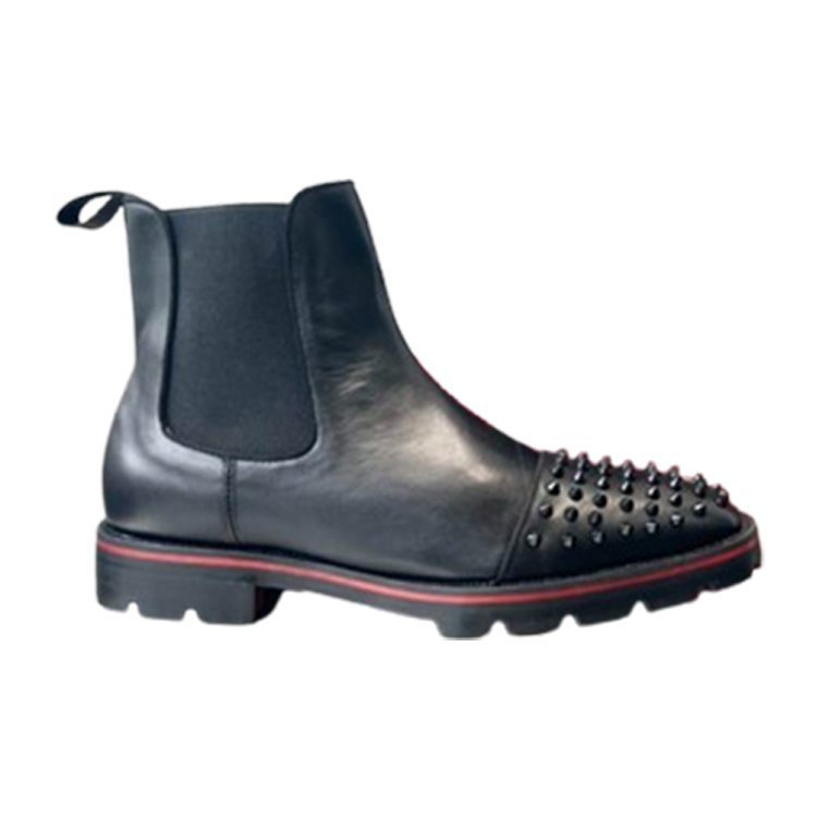 (1:1 replica) Christian Louboutin Black Leather Ankle Boots Sneaker CLS057