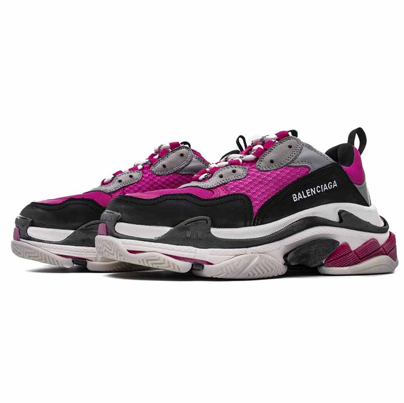 (1:1 replica) Balenciaga Triple S Trainers in Rose red/ Black