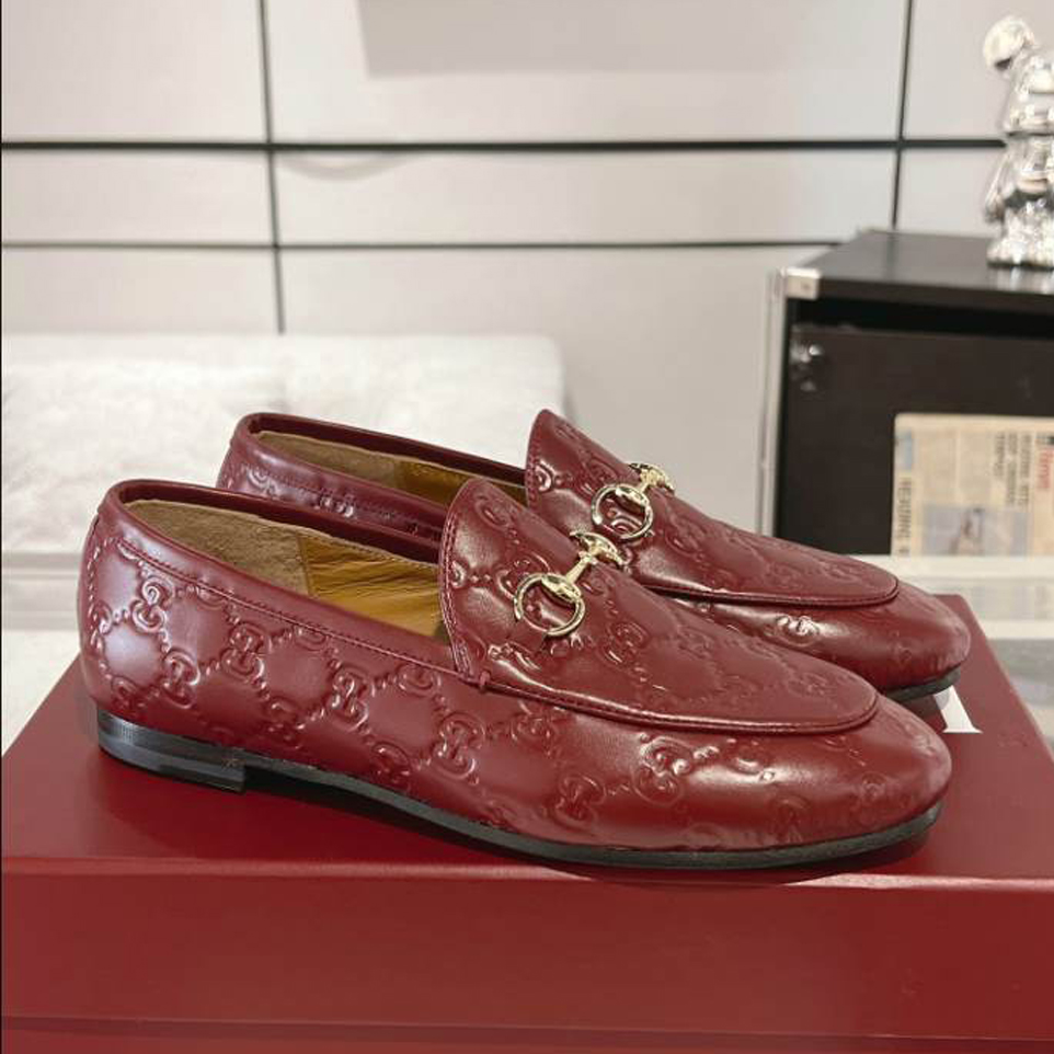 (1:1 replica) Gucci Horsebit Bright Red GC Monogram Loafer GL064