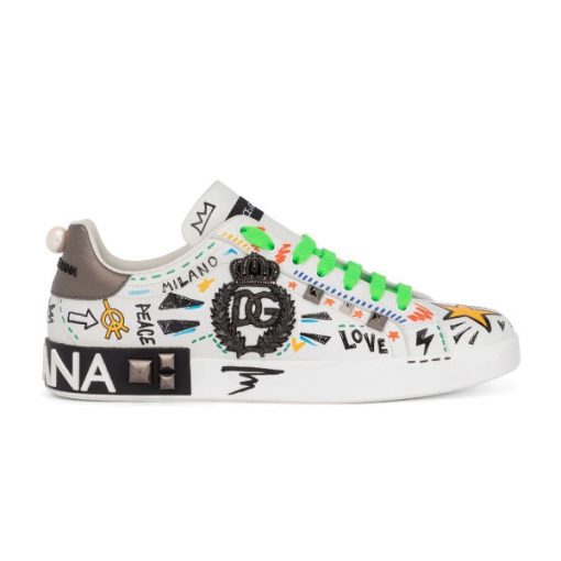 (1:1 replica) DOLCE GABBANA GRAFFITI PRINT LOW-TOP SNEAKERS – DG023
