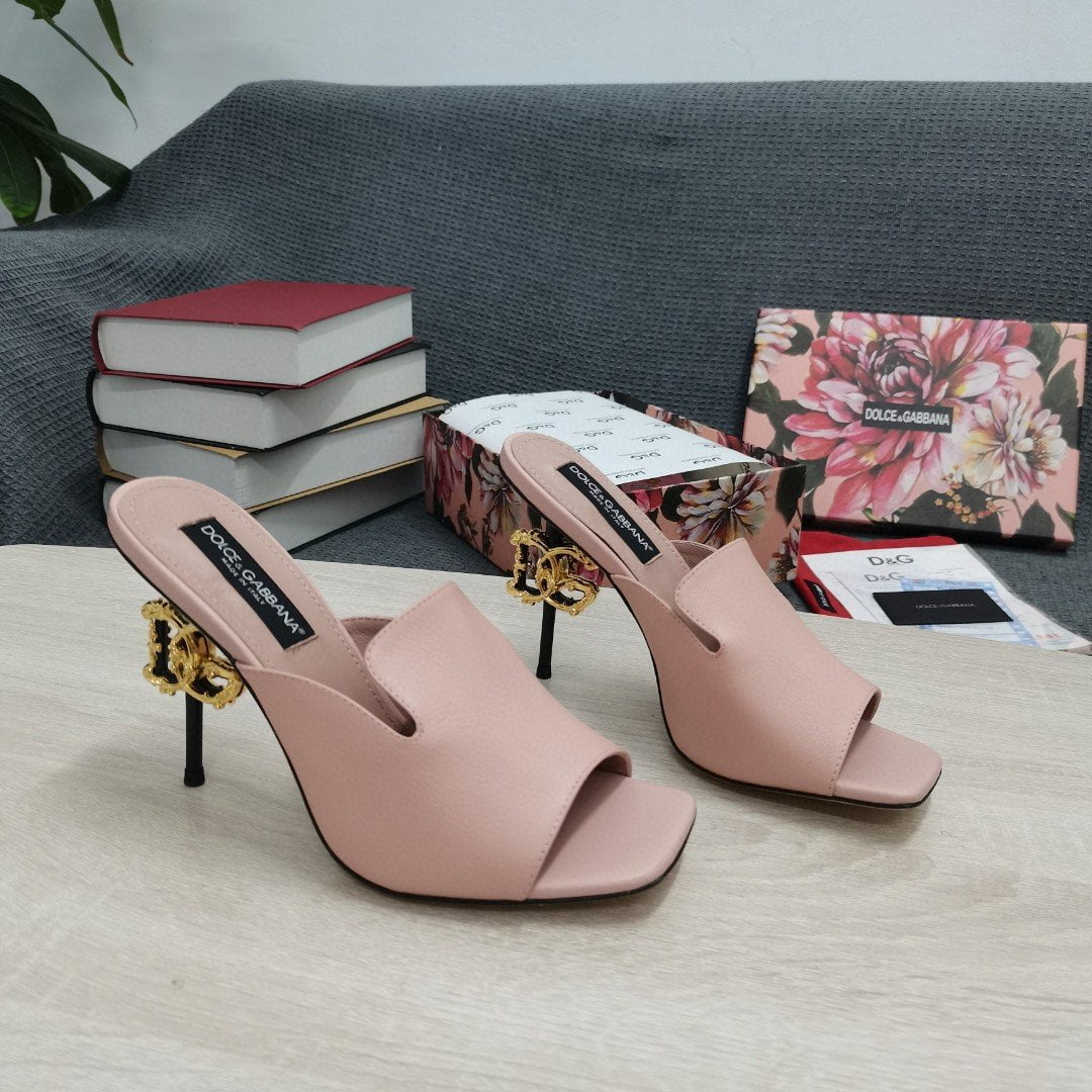 (1:1 replica) Dolce Gabbana Lguana-Print Mules Pink For Women DG Shoes