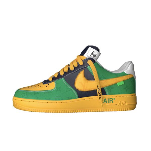 (1:1 replica) LOUIS VUITTON X NIKE AIR FORCE 1 LOW-TOP SNEAKERS IN YELLOW AND GREEN LVS108