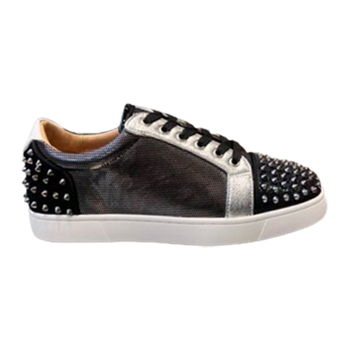 (1:1 replica) Christian Louboutin Low Top Black Silver Sneaker CLS049