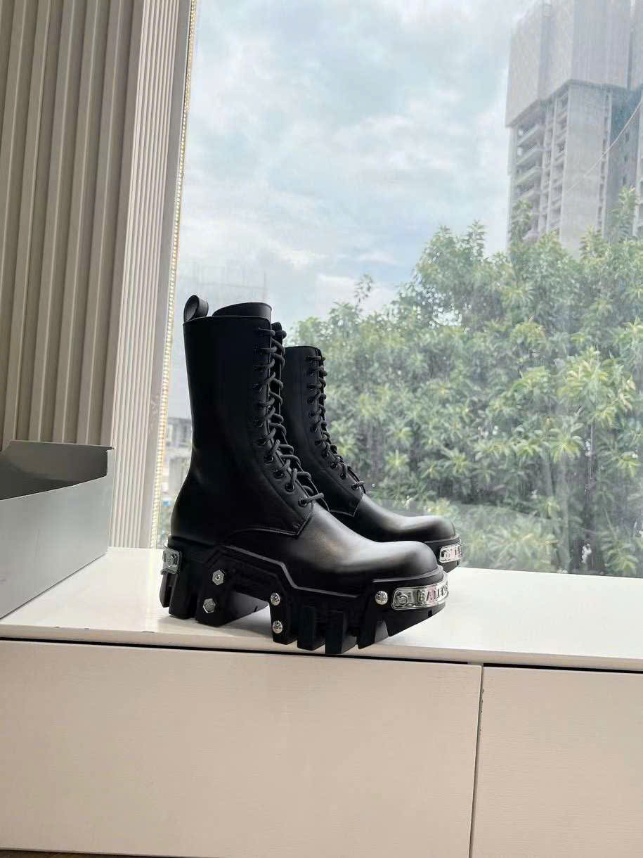 (1:1 replica) Baleciaga Bulldozer Lace-Up Unisex Ankle Boots