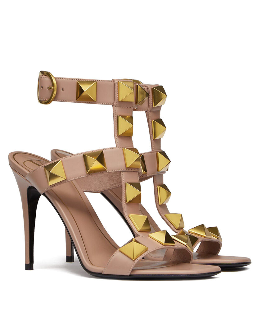 (1:1 replica) Valentino Women s Roman Stud Calfskin Sandal 100 MM