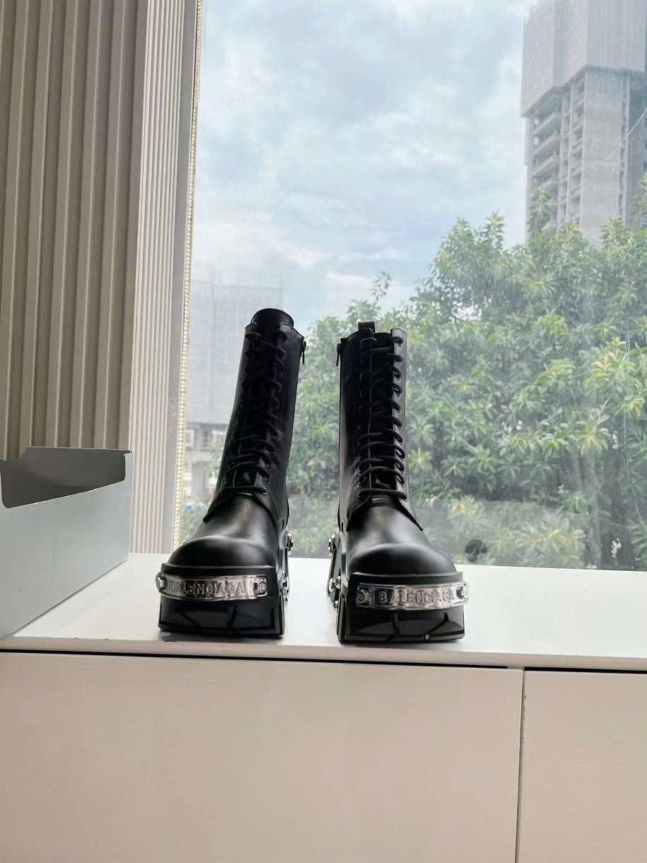 (1:1 replica) Baleciaga Bulldozer Lace-Up Unisex Ankle Boots
