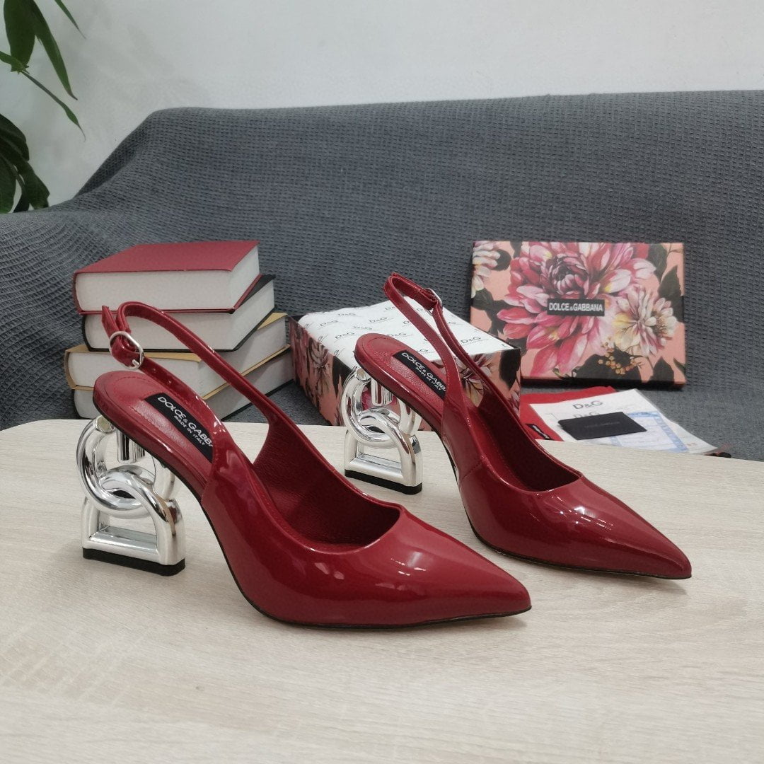 (1:1 replica) Dolce Gabbana Satin Sandals With 3.5 Heel Red For Women DG Shoes
