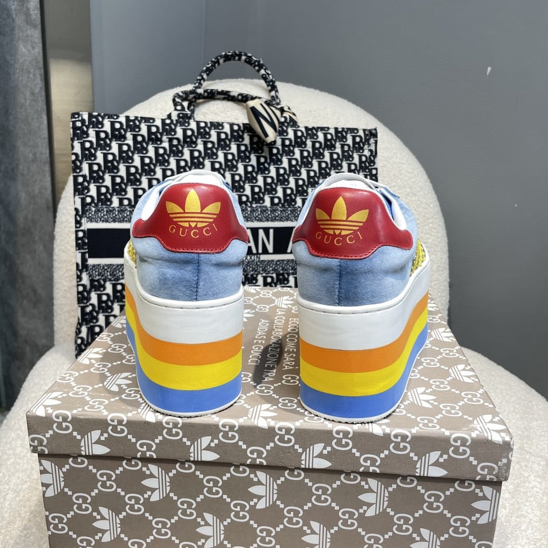 (1:1 replica) Gucci x Adidas Women s GG Gazelle Sneaker Blue For Women GG